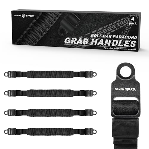 Upgraded 4 Pack Roll Bar Grab Handles with Aluminum Adjustment Buckles Compatible with Ford Bronco 2021-2025+ 2/4 Door Paracord Grip Handle Replacement for Bronco Accessories (Not for Bronco Sport)