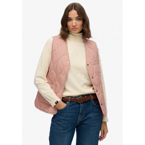 Superdry Para Mujer. W5011947A Chaleco Quilted Lite Liner Rosa (S), Casual, PoliéSter - 3