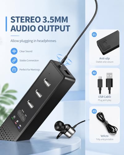 Altavoz USB para computadora con micrófono 3 en 1 de escritorio para portátil 5