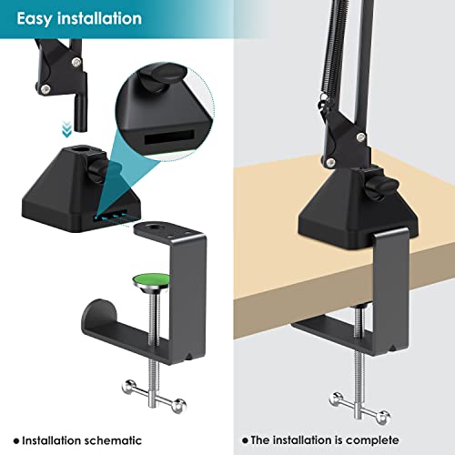 Youshares Metal Table Mount Clamp For Microphone Arm Stand Table Clamp With Adjustable Interface Aperture , Fits For Desktop #TOP4