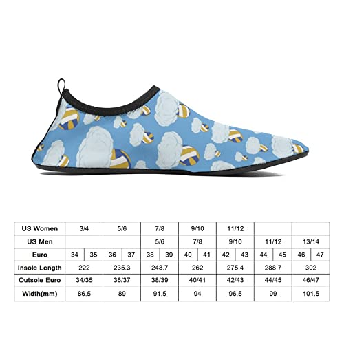 Cartoon Volleyball Water Sports Shoes Non-Slip Barefoot Shoes Sand Socks Beach Swim Shoes For Men Women 11/12Women,9/10Men #TOP1