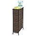mDesign Narrow Dresser Storage Tower Stand with 4 Removable Fabric Drawers - Steel Frame, Wood Top Organizer for Bedroom, Entryway, Closet - Lido Collection - Espresso Brown