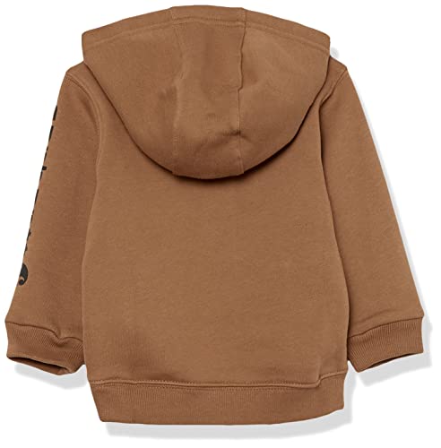 Carhartt Boys' Long-Sleeve Half-Zip Hooded Sweatshirt, Brown, 4T #TOP1