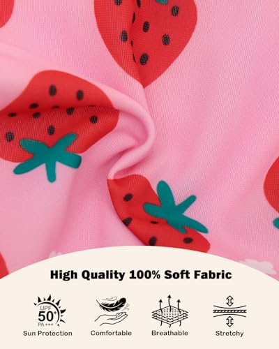 Image of CuteBone Pink Strawberry Pet Dress for Small Dogs, Cats - Double-Layer Ruffled Skirt - Satin Bow - Sweet Daily, Playdate Dress