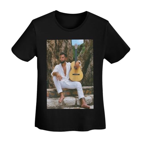 RLHRJEFZ T-Shirt Basique à Manches Courtes en Coton pour Femme Kendji France Girac X-Large