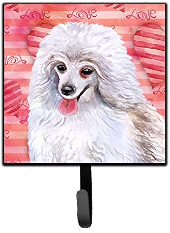 Caroline's Treasures BB9770SH4 Medium White Poodle Love Wall Hook, Multicolor, Small image 2