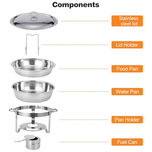 Chauffe-buffet rond inox 4,5L avec couvercle pour vos réceptions