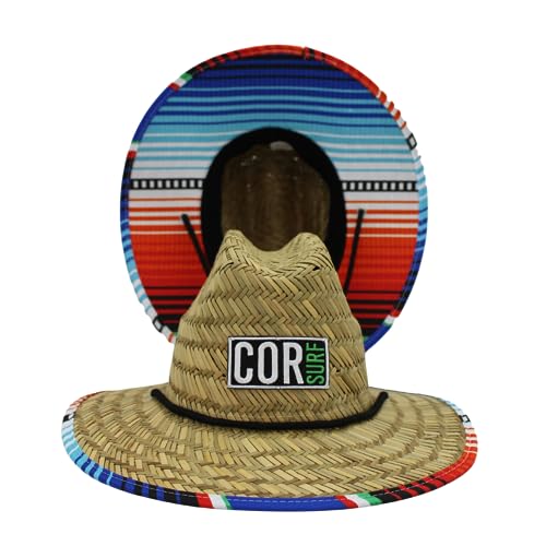 COR Surf Kids Straw Hat Summer Beach Hat for Boys and Girls Classic Lifeguard Sun Hat (Sarape 50 CM)