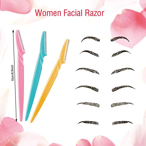 Boao 96 Pieces Eyebrow Razor Eyebrow Trimmer Shavers Dermaplaning Tool Face Razors For Women With Precision Cover #TOP1