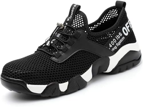 Funboat Werkschoenen, kevlar-tussenzool, voor dames en heren, veiligheidsschoenen, lichtgewicht, stalen neus, ademend