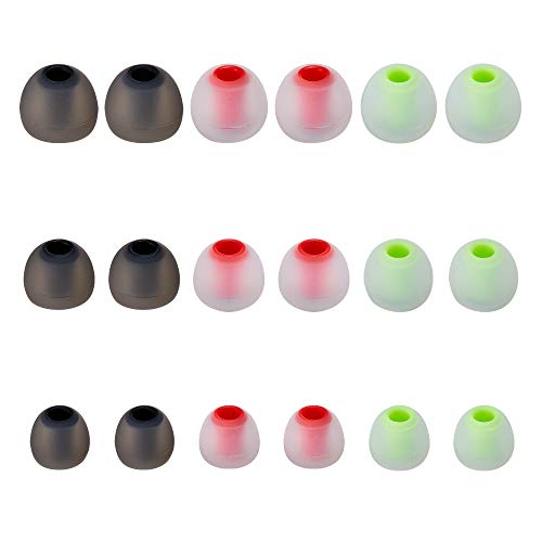 Earbud Tips Soft Silicone Earbuds Replacement Tips Fit for in-Ear Headphones(Inner Hole from 3.8mm - 4.2mm Earphones) 9 Pairs S/M/L