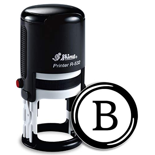 Self Ink Stamp|Personalized Stamp| Rubber Stamp|Ink Stamp| Customized Stamp| Monogram Stamp | Shiny 532 Round Custom Monogram Stamp Style 07