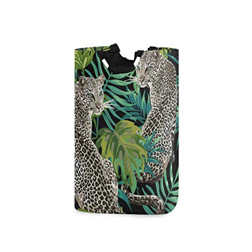 Mnsruu Panier à Linge Pliable avec poignée Motif léopard