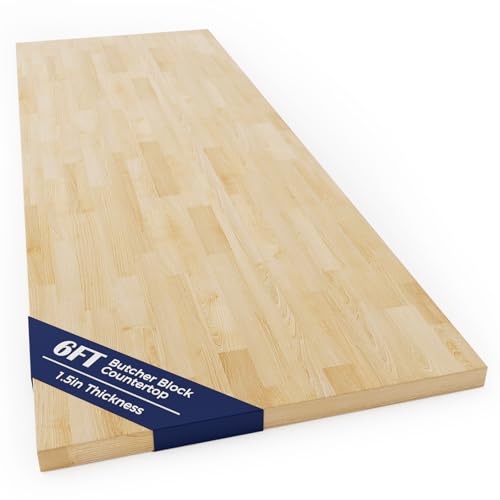 Solid Wood Butcher Block Countertop - Unfinished Birch Slab Counter