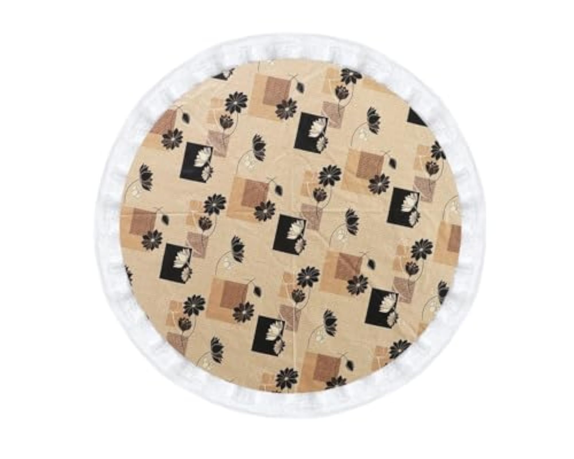 Lotus Flower Print Round Dining Table Cover, Waterproof
