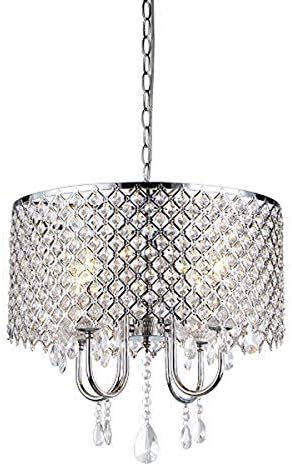 Whse of Tiffany RL5633 Deluxe Crystal Chandelier, 9" x 17" x 17", Silver