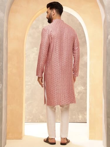 Sojanya (Since 1958 Men'S Cotton Rayon Shiny Thread Sequinned Only Long Kurta4