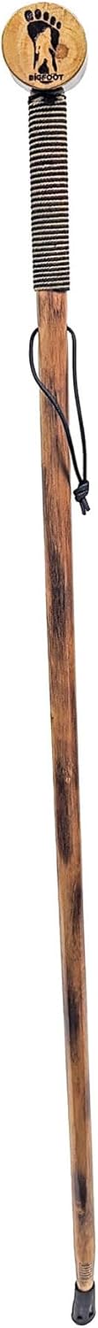SE 55-Inch Bigfoot Stamped Hard Pine Hiking, Walking, Trekking Stick with Metal Reinforced Rubber Tip