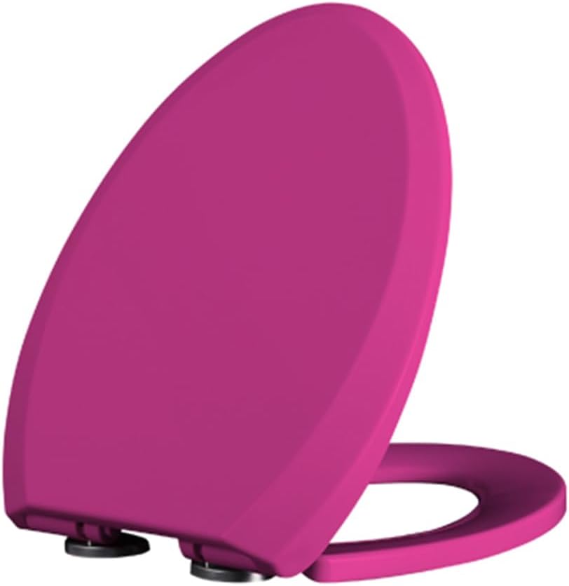Green Elongated Toilet Seat with Slow Close Hinges & Non-Slip Bumpers, Easy Install, PP Material, V Shape Compatibility
