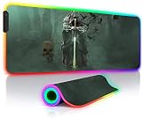 Mouse Pads Wolf Skull Warrior RGB Mousepad Gaming Large LED Mouse Pad Anti-Slip Natural Rubber Keybo