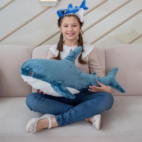 Wovowovo Plush Shark Headband For Women Cute Blue Shark Fin Costume Accessories Adult Halloween Cosplay Party Novel Funny Animal Headwear Headbands Hairband Headpiece Birthday thumb #2