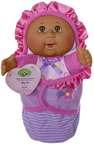 Cabbage Patch Kids Official, Newborn Baby African American Girl Doll - Comes with Swaddle Blanket and Unique Adoption Birth Announcement