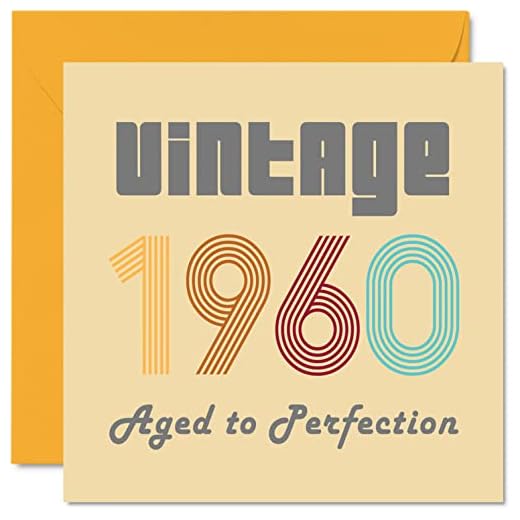 Tarjetas cumpleaños 62 hombres mujeres, vintage 1960 envejecido a perfección, 62 tarjetas cumpleaños divertidas ella, 145 mm x 145 mm, tarjetas felicitación cumpleaños mamá, papá, abuelo, niñera