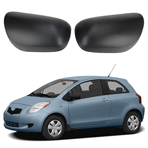 ConBlom 1 par de tapas de espejo retrovisor retrovisor para Toyota Yaris 2005-2011 (negro texturizado)