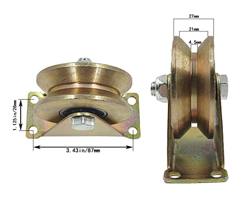 Mlhpeak V-Type Groove Wheel, Heavy Duty Rigid Caster With Bracket thumb #2