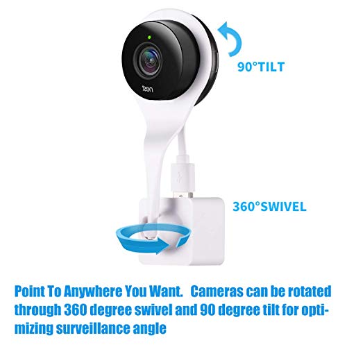 Nest Cam AC Outlet Mount, Aotnex 360 Degree Swivel Wall Mount Bracket for Nest Cam Indoor and Drop Cam Pro, No More Messy Wires and Drilling (2 Pack, White)