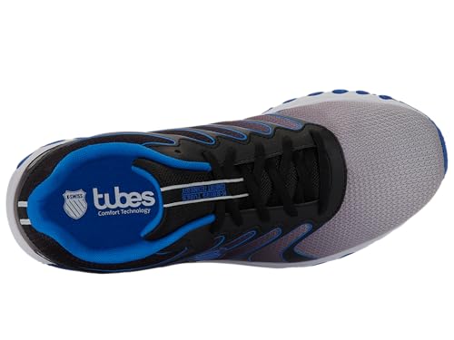 K-Swiss Men's Tubes 200 Training Shoe - Wide Toe Box Shoes Walking Running Gym Athletic Sneakers, Black/Brilliant Blue/Vapor Blue White, 12 M