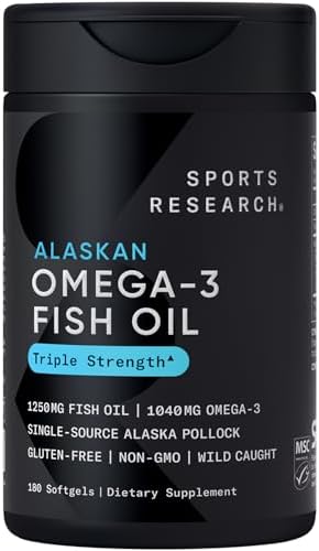 Sports Research® Omega-3 Fish Oil 1250 - Triple Strength Fish Oil...