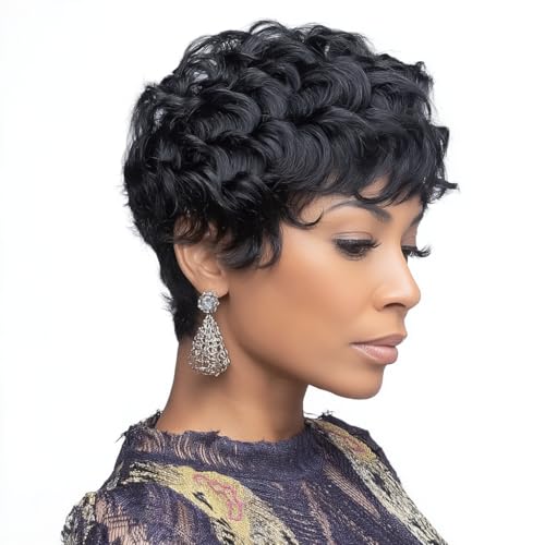 DOcute Short Pixie Wigs for Black Women 6 inch Short