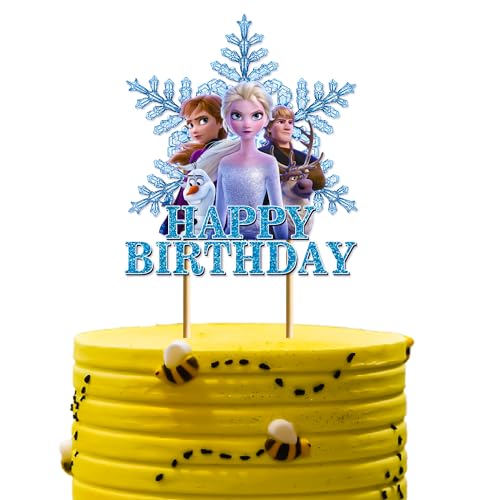 Frozenzz Cake Decoration Toppers Snow Princess for 2nd 3rd 4th birthday 6 Pieces Cake Toppers