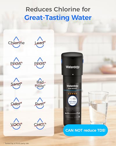 Waterdrop 10UB-B Under Sink Water Filter with Matte Black Faucet, NSF/ANSI 42 Certified, 11,000 Gallons High Capacity Water Filter System, Reduce PFAS, PFOA/PFOS, Reduce Lead, Chlorine, Bad Taste