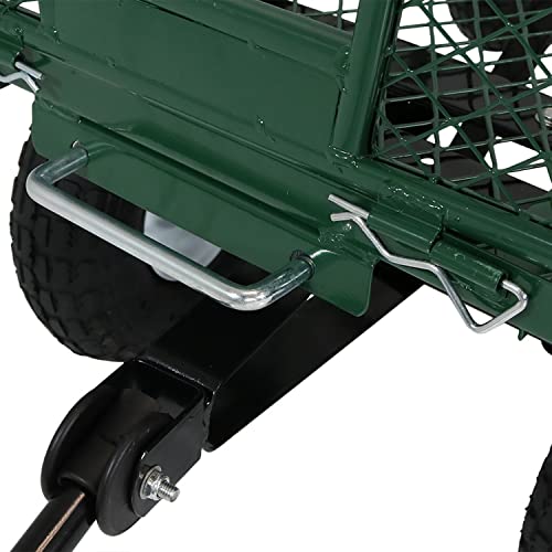 Sunnydaze Utility Steel Dump Garden Cart, Outdoor Lawn Wagon With Removable Sides, Heavy-Duty 400 Pound Capacity, Green #TOP4
