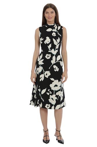 Image of Maggy London Women's Maggy London Women's Dresses High Neck Empire Waist Midi Dress Career Workwear