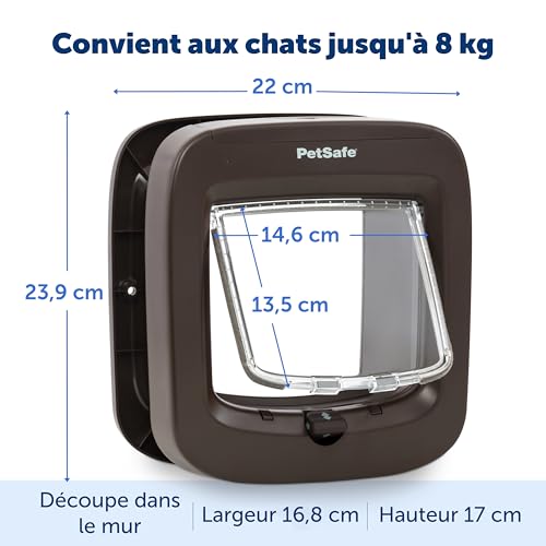 Chatière à puce électronique marron PetSafe accès RFID chat - 7