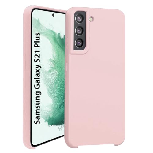 Image of LIRAMARK Liquid Silicone Soft Back Cover Case for Samsung Galaxy S21 Plus (Pink)