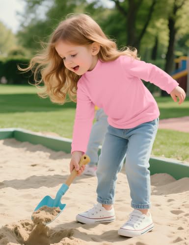 Image of Witwot Toddler Girls Mock Turtleneck Shirts Long Sleeve Thermal T-Shirt