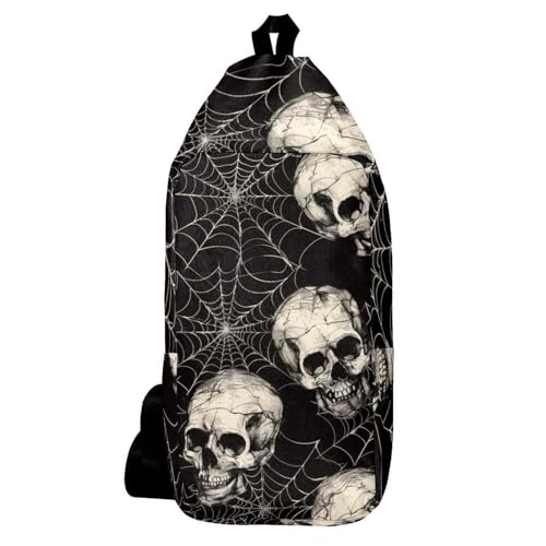 Sac à dos à bandoulière motif tête de mort multicolore sling bag compact homme femme
