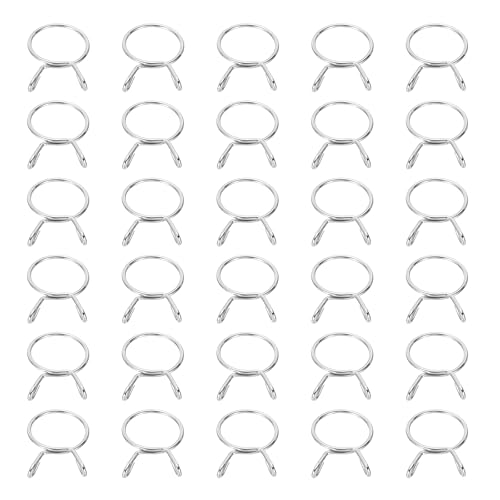 Image of sourcing map Fuel Line Hose Clips 30Pcs 26mm ID 29.4mm Clamp Dia. 304 Stainless Steel Tubing Spring Clips Clamps Assortment for Air Hose Tube Water Pipe Motorcycle Scooter ATV, Silver