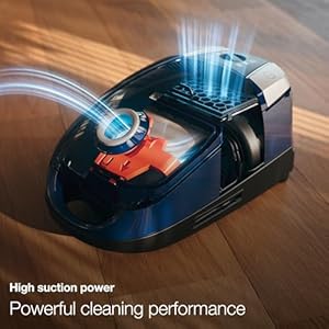 Miele Compact C1 Pure Suction Bagged Canister Vacuum with High Suction Power Designed for Hard Floors and Low Pile Carpet in Lotus White
