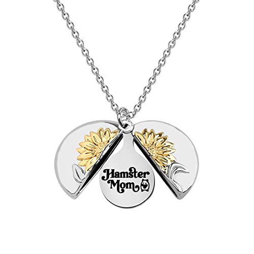 Collier médaillon tournesol idée cadeau amusant amoureux de hamster