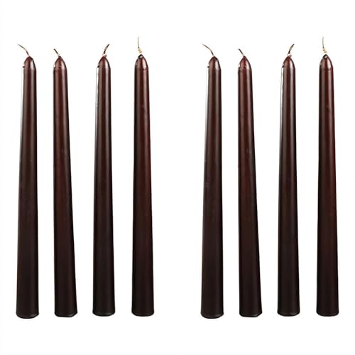 Braune Spitzkerzen, braune Kerze, tropffrei, geruchlos, rauchfrei, 8...