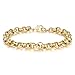 Price comparison product image Gold Diamond Cut Pattern Belcher Bracelet 18K Real Gold Plating with Luxury Finish and Detailing (Length: 9 Inches Width 8 mm) - Bling King London