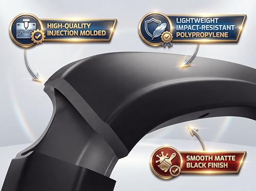 Fender Flares for 2014-2018 Chevy Silverado 1500 2500 3500HD Accessories, Front and Rear Wheel Cover. Black Factory Style Protection Fender Flares, 4PCS by RIGVO - Image 4