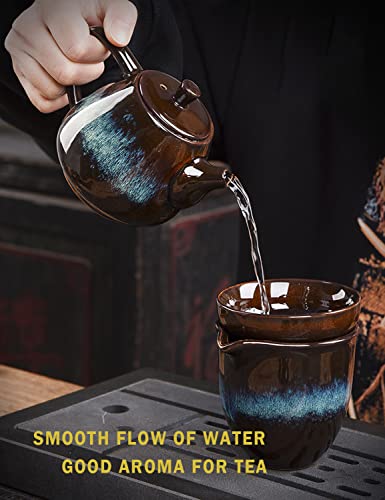 Votrasant Chinese Tea Set, Portable Teapot Set With 1 Teapot, 6 Tea Cups, 1 Gongdao Mug, 1 Tea Filters, Portable All In One Gift Box For Travel,Home,Gifting,Outdoor And Office #TOP2