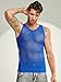 COOFANDY Sexy Shirts for Men Mesh Top Blue Tank Top Men Fashion Muscle Tees Sleeveless Party Top Fishnet Outfit