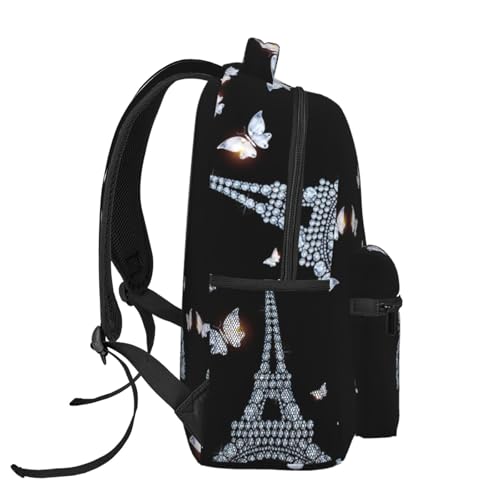 Mochila de senderismo y laptop EdWal impermeable con Torre Eiffel 3